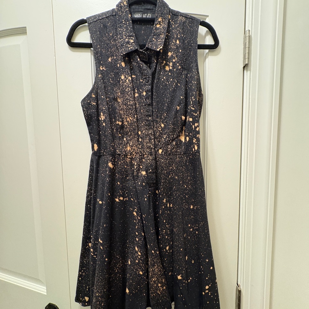 Splatter paint button down dress